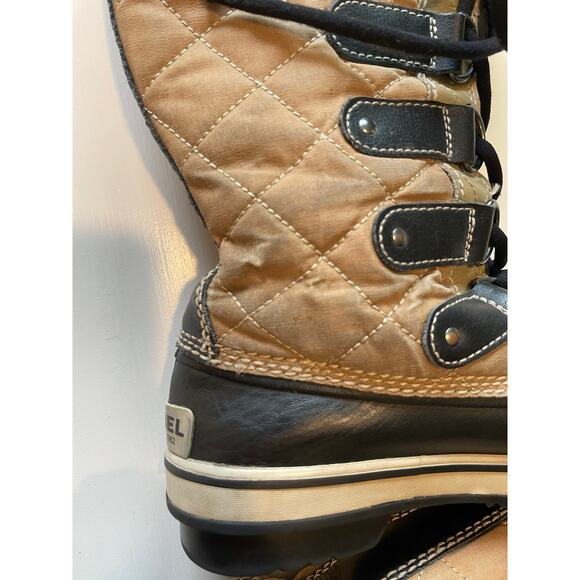 Sorel Boots Women's Size 6 Tofino Faux Fur Lined Mid-Calf Waterproof Tan Black - Picture 11 of 13